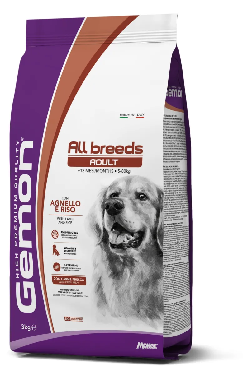 Gemon Dog Medium Adult Crocchette con Agnello e Riso
