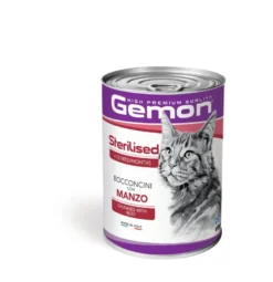Gemon Sterilised Bocconcini Manzo Cibo Umido Gatti Adulti Barattolo 415 g