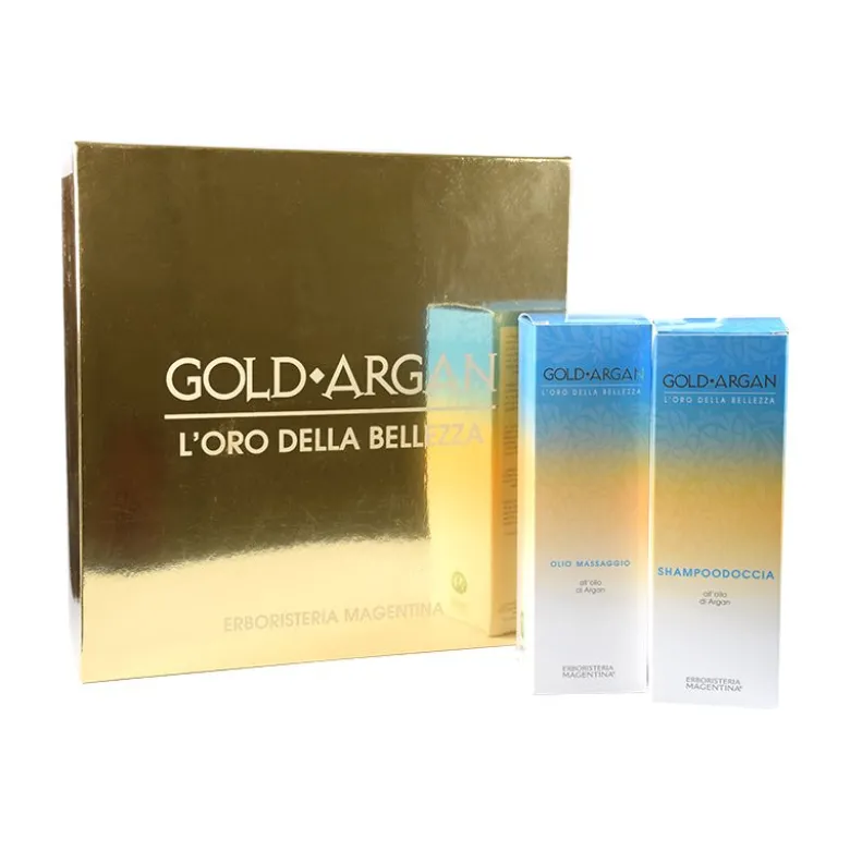 Gold Argan L'oro della bellezza Confezione regalo Shampo doccia 150 ml e Olio massaggio 200 ml