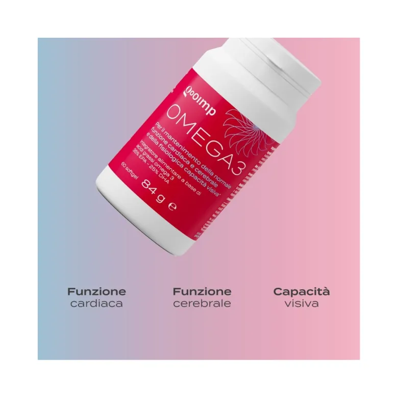 GOOIMP Omega 3 per il supporto delle funzioni cardiaca cerebrale e visiva 60 softgel