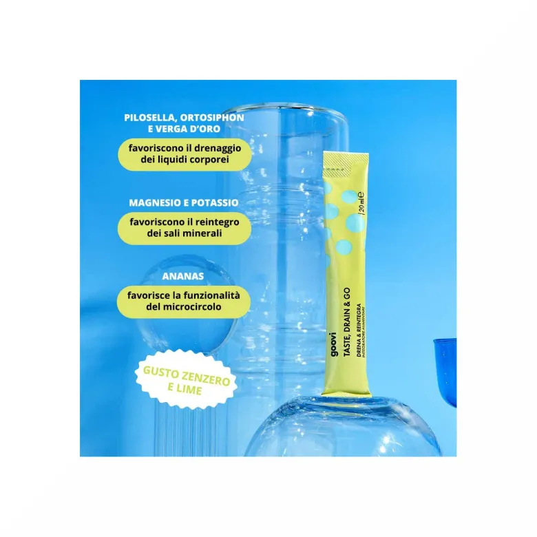 Goovi Taste Drain & Go Drenante Zenzero e Lime 24 Stick