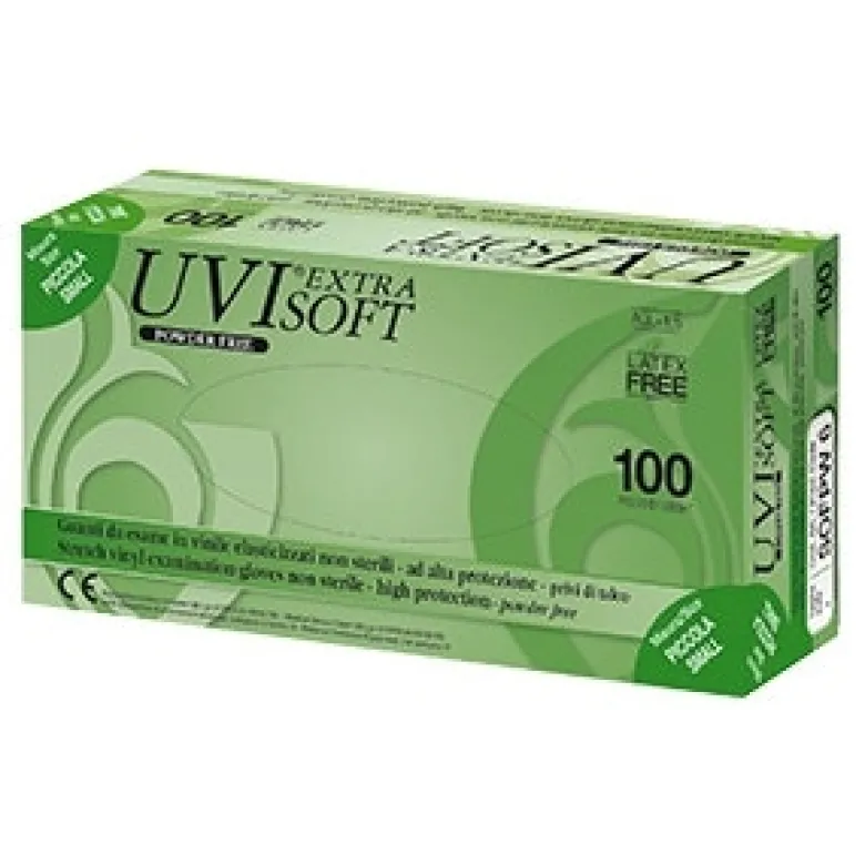 Guanto Vinile Uvi Extra Soft No Talco Taglia Small 100 Pezzi
