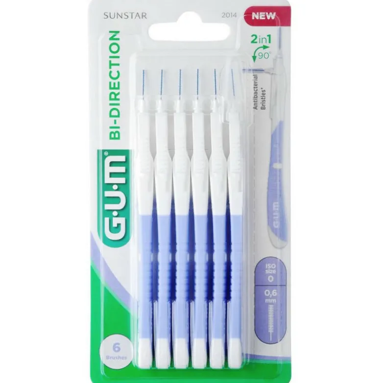 Gum Bi-Direction scovolino interdentale 0.6mm 6 pezzi