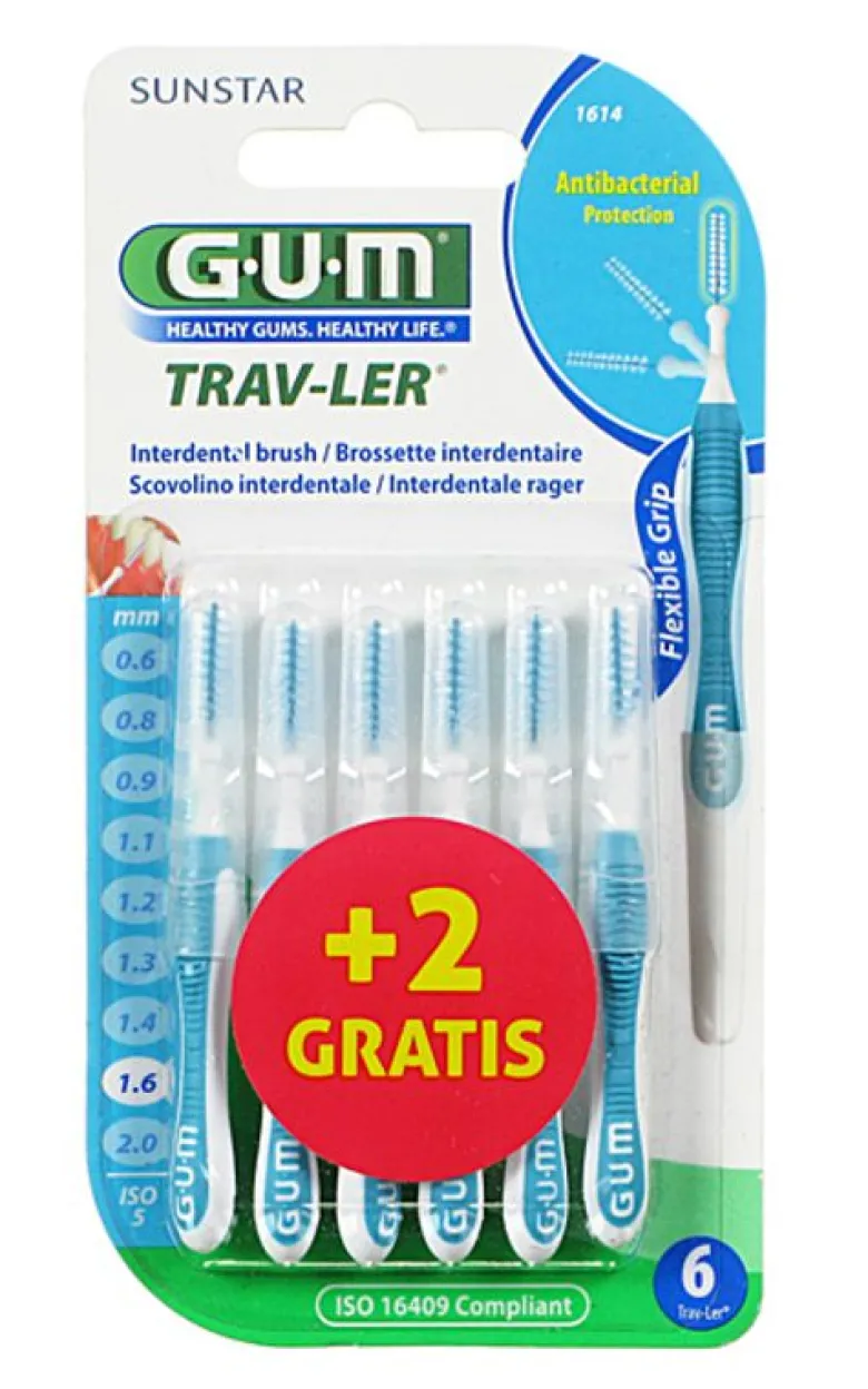 Gum trav-ler 1614 scovolini interdentali 4 + 2 IN OMAGGIO azzurri