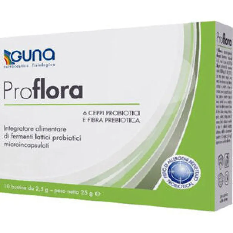 Guna Proflora 6 microrganismi probiotici e fibra prebiotica 10 bustine