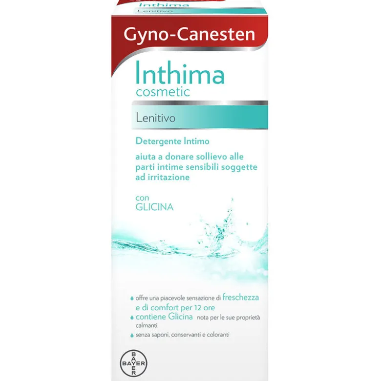 Gyno-Canesten Inthima Detergente Intimo Lenitivo per Igiene Intima Freschezza e Comfort 12 ore 200ml