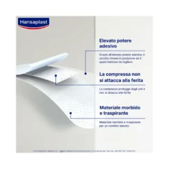 Hansaplast Cerotti Sensitive 4XL Medicazione Per Ferite Medio Grandi 5 Pezzi 10x20cm
