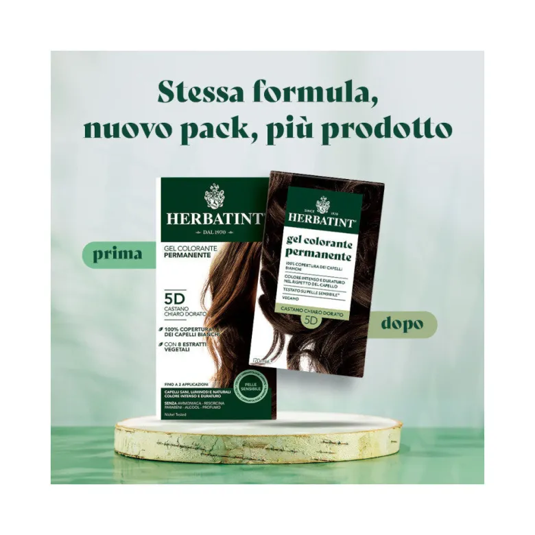 Herbatint Gel Colorante Permanente 5D Castano Chiaro Dorato 170ml