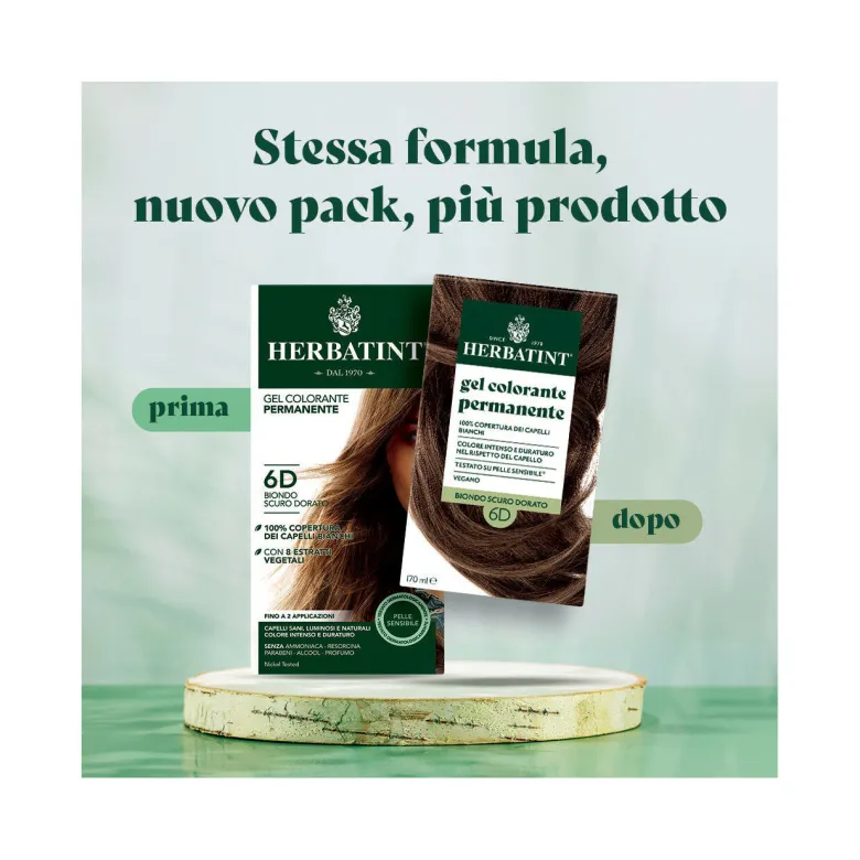 Herbatint Tintura Per Capelli Gel Permanente 6D Biondo Scuro Dorato 170ml