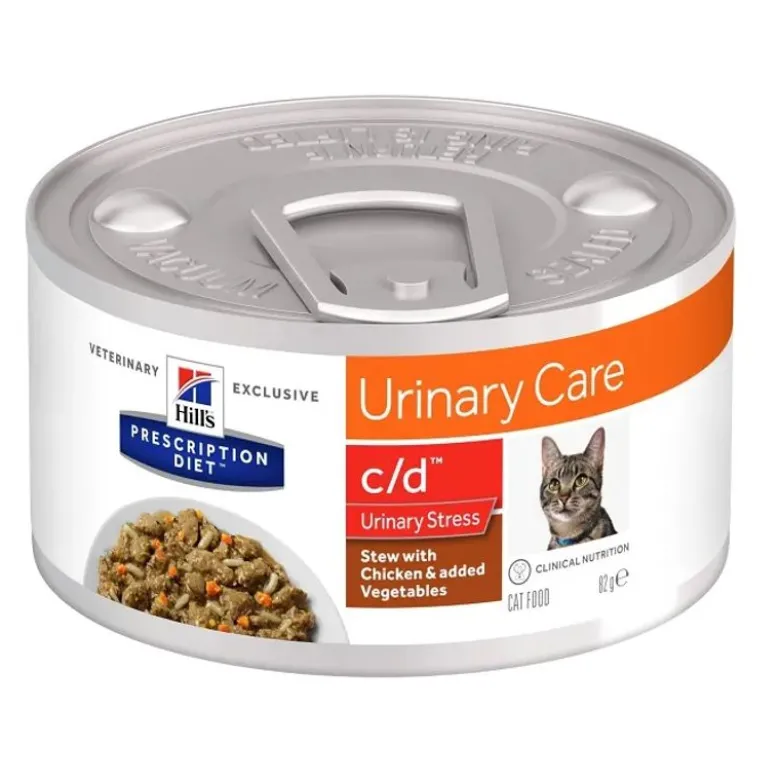 Hill's Prescription Diet C/D Urinary Stress Spezzatino Pollo E Verdure Gatti Lattina 82g