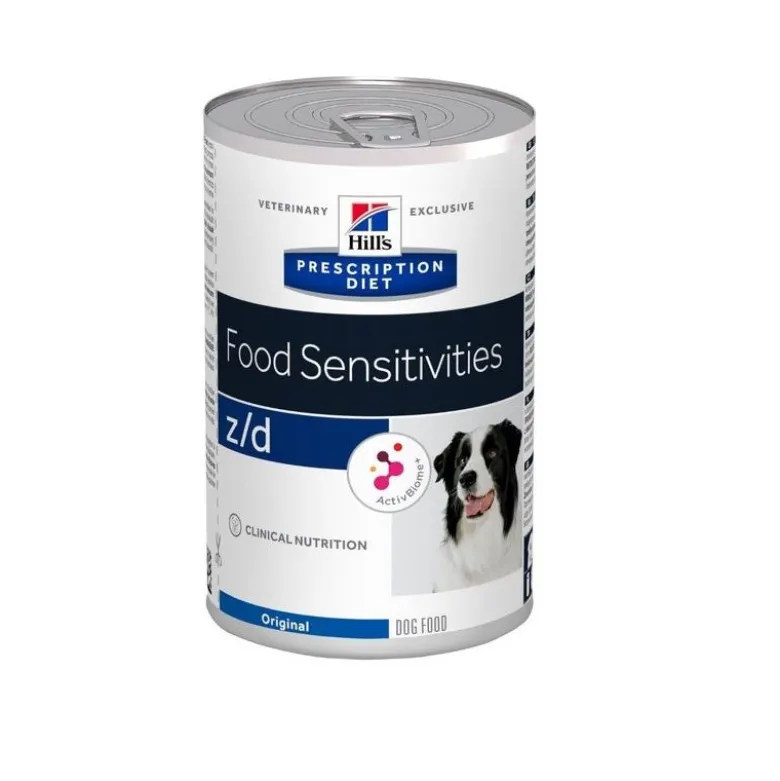 Hill's Prescription Diet Z/D Food Sensitivity Cane Lattina 370g