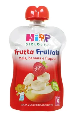 HiPP Biologico Frutta Frullata mela, banana e fragola 90 g