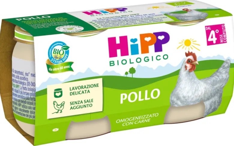 Hipp Bio Omogeneizzato Pollo 2 Pezzi da 80 g