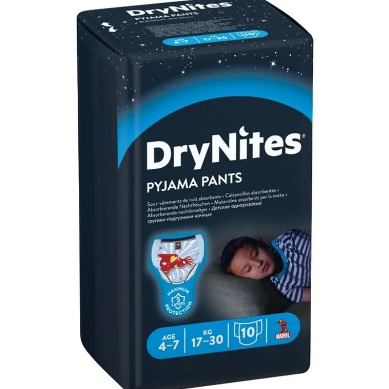 Huggies Drynites Boy Pyjama Pants 17-30kg 4-7 Anni 10 Pezzi