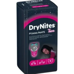 Huggies Drynites Girl Pyjama Pants Teen 27-57Kg 8-15 Anni 9 Pezzi