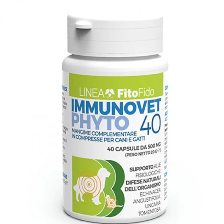 Immunov mangime complementare utile per le difese immunitarie per cani e gatti 40 capsule