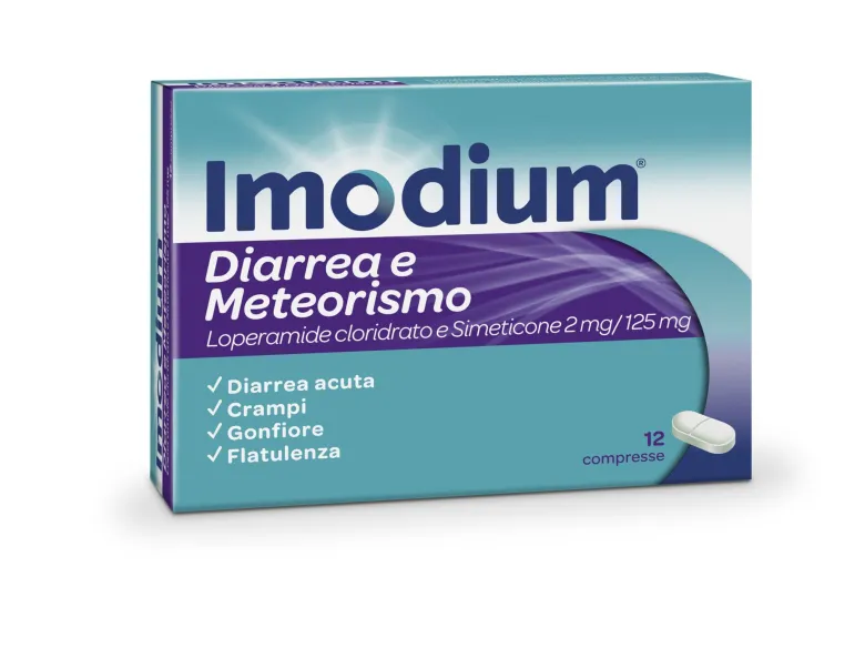 Imodium Diarrea e Meteorismo 12 Compresse