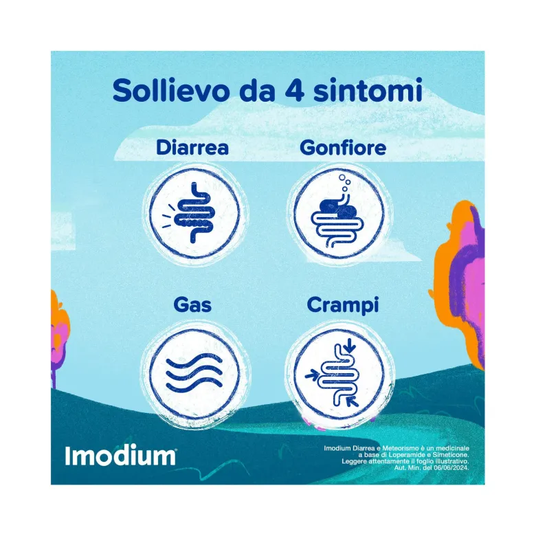 Imodium Diarrea e Meteorismo 12 Compresse