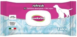 Inodorina Refresh Salviette Detergenti Al Talco Per Cani E Gatti 40 Pezzi