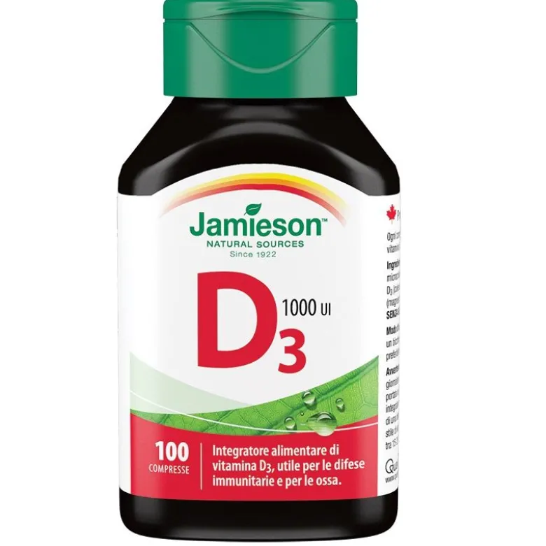 Jamieson Vitamina D3 1000UI per ossa denti e muscoli 100 compresse