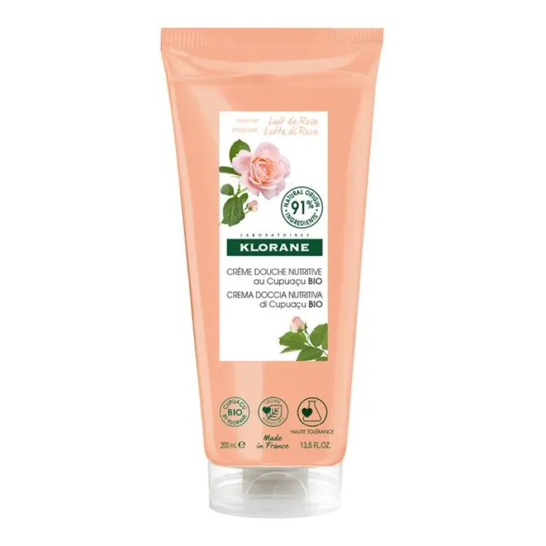 Klorane Crema doccia nutritiva al burro di Cupuacu BIO Profumazione LATTE DI ROSA 200ml