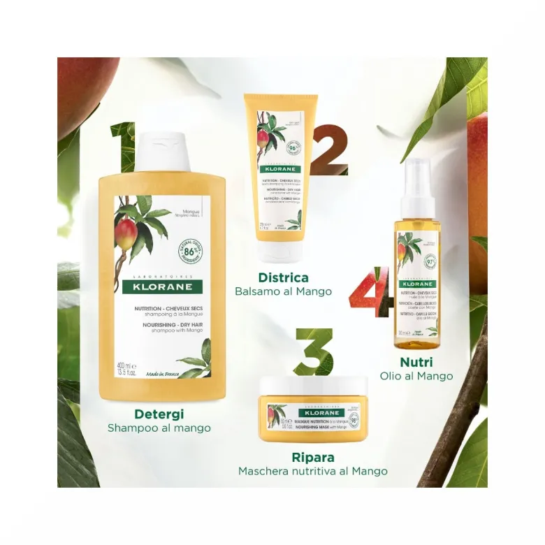Klorane Shampoo al burro di Mango capelli secchi 200ml