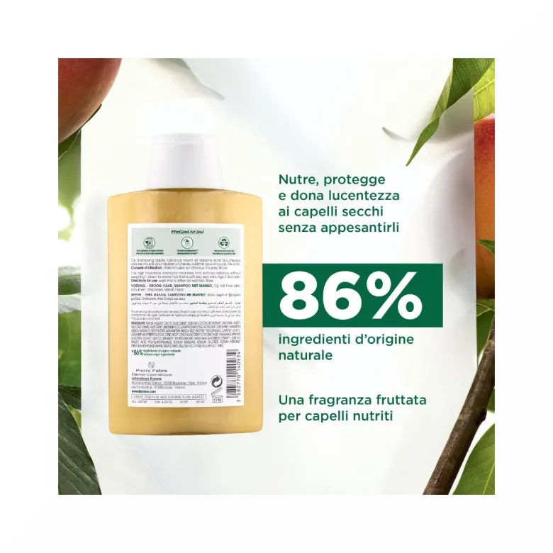 Klorane Shampoo al burro di Mango capelli secchi 200ml