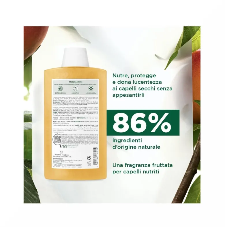 Klorane Shampoo al burro di Mango capelli secchi 400ml