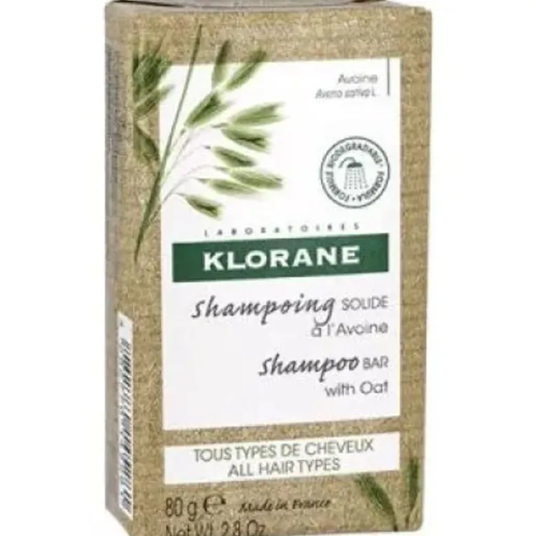 Klorane Shampoo solido all'Avena tutti i tipi di capelli 80g