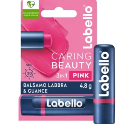 Labello Caring Beauty Lip & Cheek Pink Spf30 Burrocacao Labbra E Guance Colorato Rosa 4,8g
