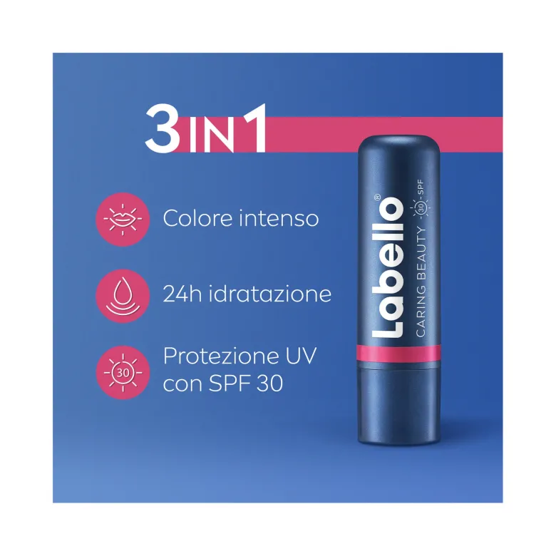 Labello Caring Beauty Lip & Cheek Pink Spf30 Burrocacao Labbra E Guance Colorato Rosa 4,8g