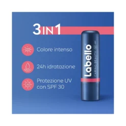 Labello Caring Beauty Lip & Cheek Nude Pink Spf30 Burrocacao Labbra E Guance Colorato Rosa 4,8g