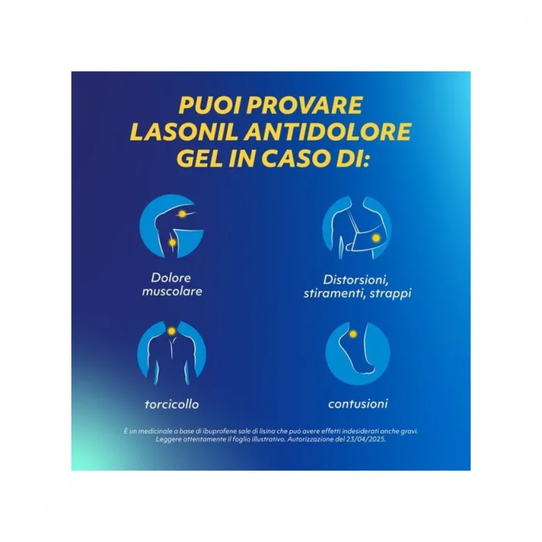 Lasonil Antidolore Gel Antidolorifico e Antinfiammatorio per Dolori Muscolari e Articolari Tubo 120g