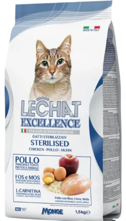 LeChat Excellence Sterilised Cibo Secco Pollo Per Gatti Adulti 1,5kg