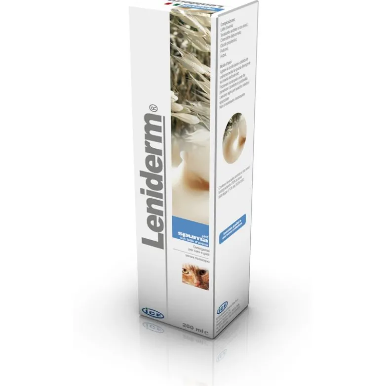Leniderm Spuma detergente senza risciacquo per la pulizia di cani e gatti 200ml