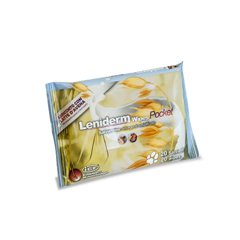 Leniderm Wipes Pocket Salviettine Detergenti Cani/Gatti 20 Pezzi
