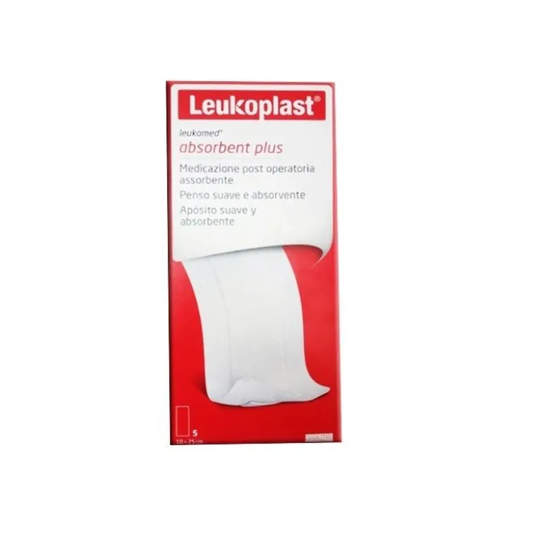 Leukoplast Absorbent Plus Medicazione Post Operatoria Assorbente 10x25cm 5 pezzi
