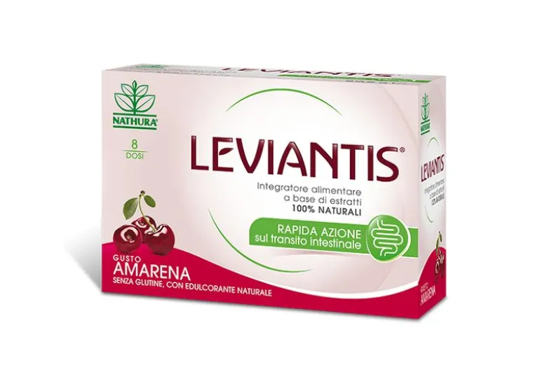 Leviantis azione sul transito intestinale 8 dosi 16 buste gusto amarena