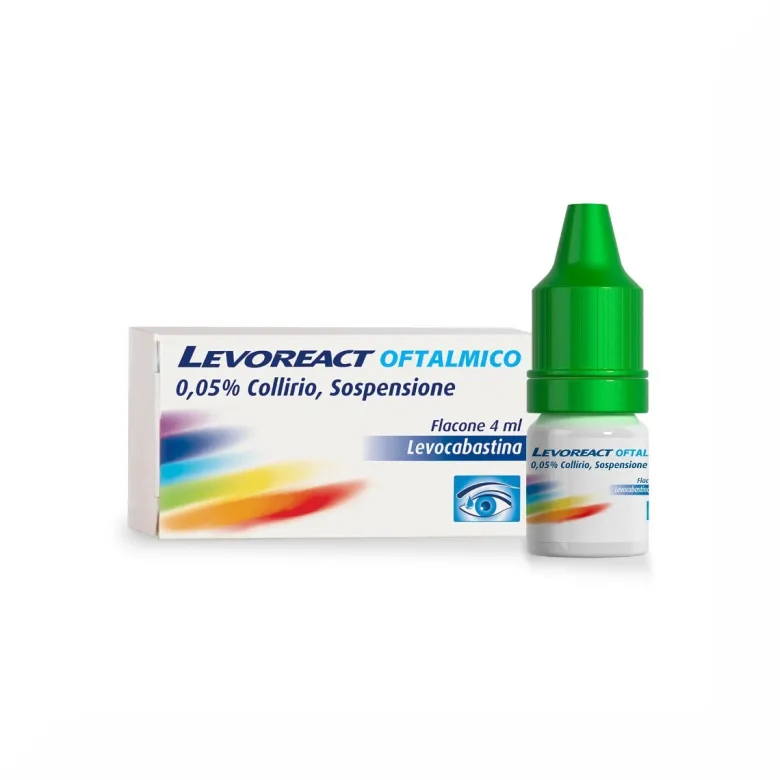 Levoreact Collirio Antistaminico per Occhi che Lacrimano e Congiuntivite Allergica