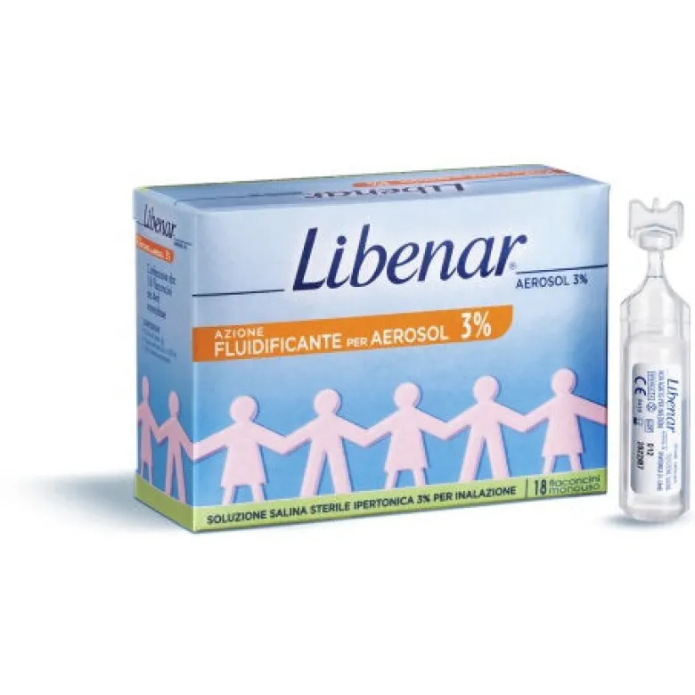 Libenar Aerosol 3% soluzione salina ipertonica sterile 18 flaconcini
