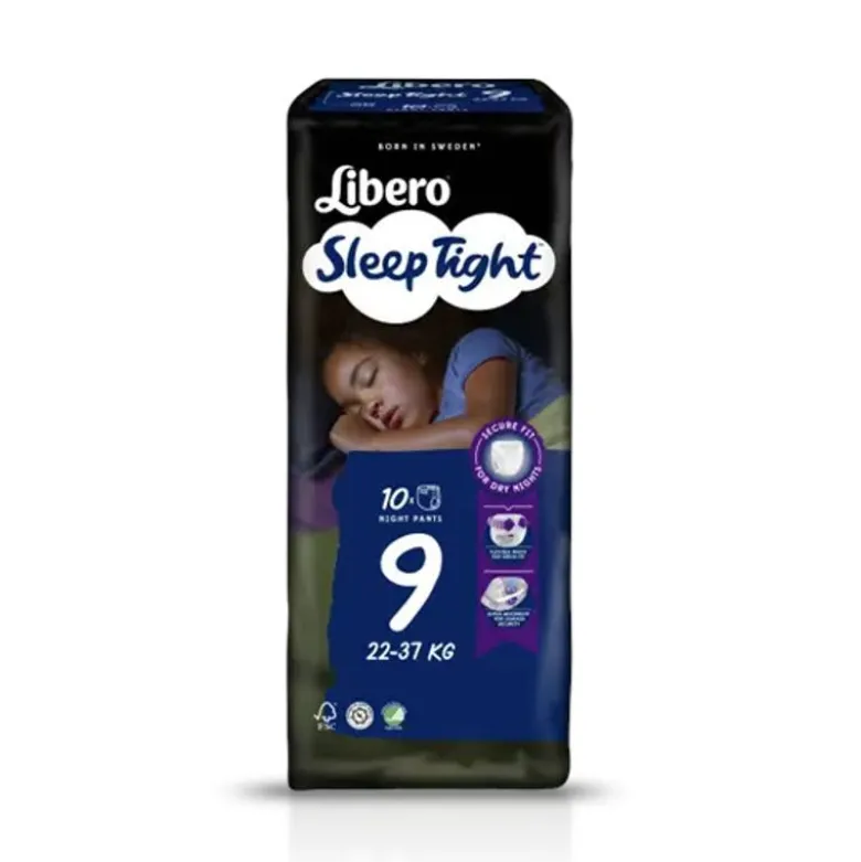Libero SleepTight Pannolini Da Notte Per Bambini Taglia 9 10 Pezzi