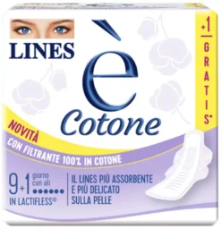 Lines è Cotone 10 Assorbenti Giorno con Ali