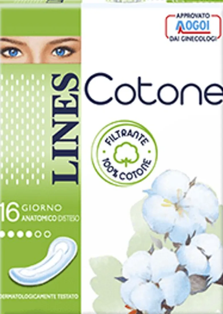 Lines Cotone 16 Assorbenti Sottili Giorno Anatomici Distesi