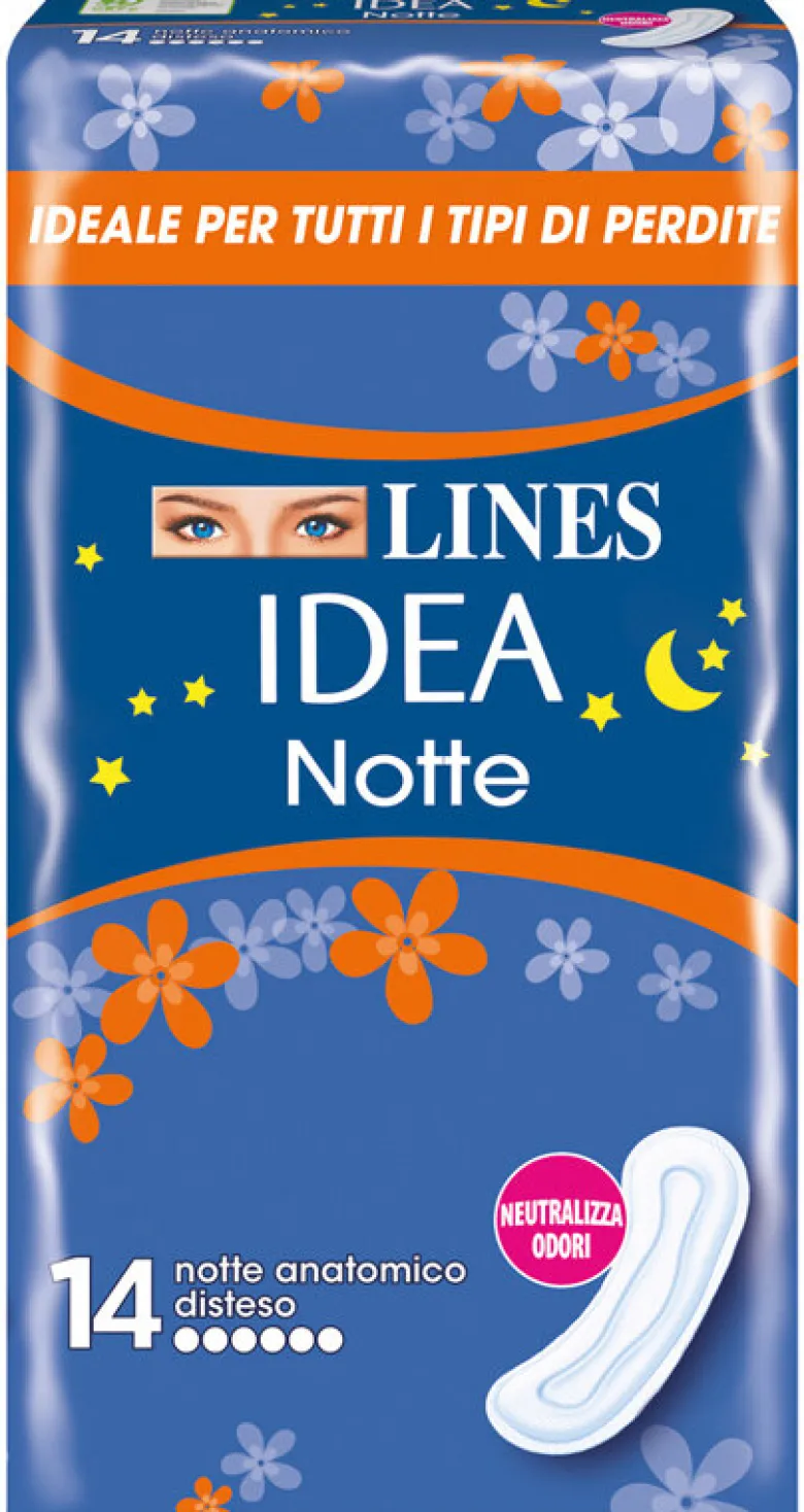 Lines Idea Notte 14 Assorbenti Notte Anatomico Disteso