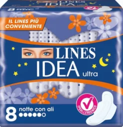 Lines Idea Ultra Notte con Ali 8 Assorbenti