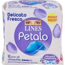 Lines Petalo Delicato e Fresco 12 Assorbenti Con Ali