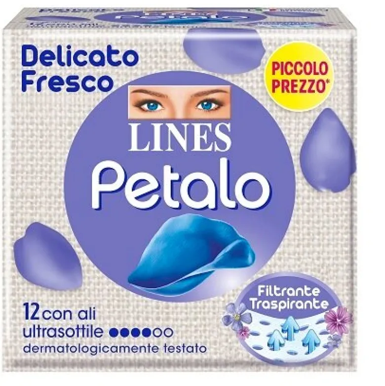 Lines Petalo Delicato e Fresco 12 Assorbenti Con Ali