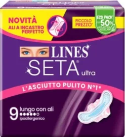Lines Seta Ultra 9 Assorbenti Lunghi con Ali