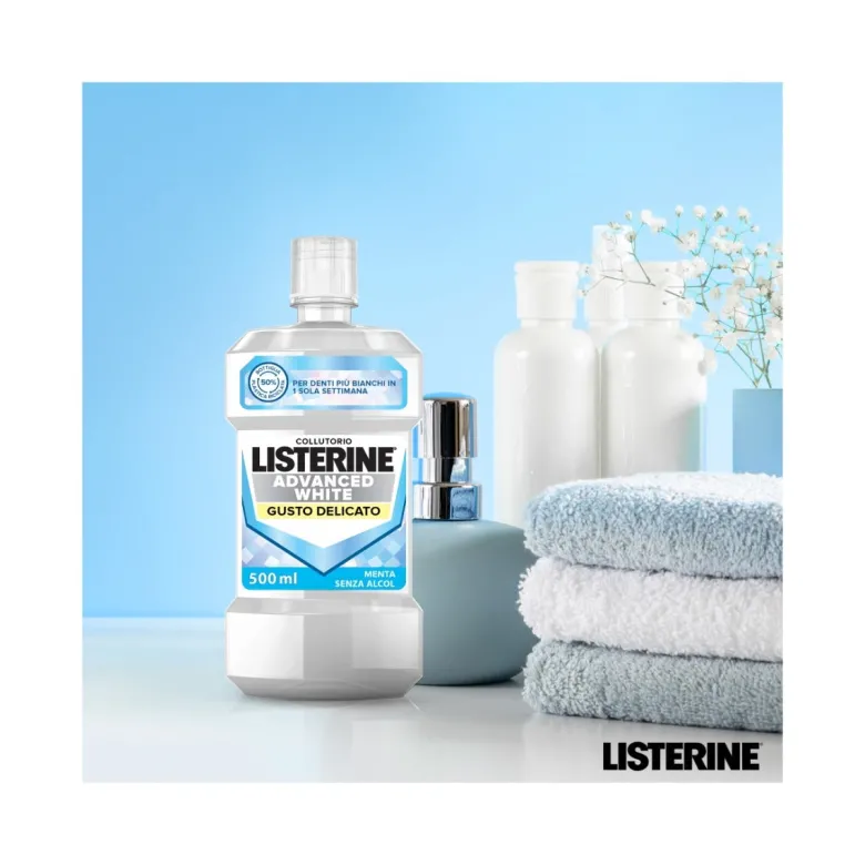 Listerine Advanced White Collutorio Gusto Delicato 500ml