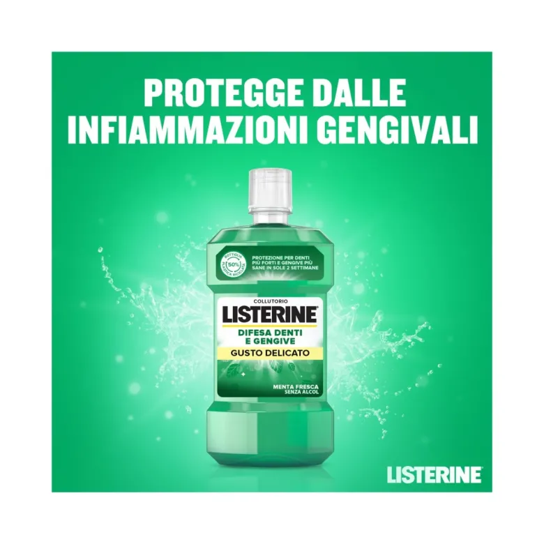Listerine Difesa Denti&Gengive Collutorio protettivo 500ml gusto menta delicata